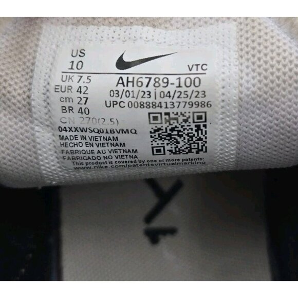 Nike Air Max 270 Low Top White Black Size 10 AH6789-100 Mens Lace Up Breathable - Picture 8 of 8